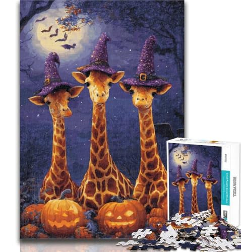 1000-teiliges Puzzle mit Halloween-Tieren, 1000-teiliges Puzzle für Erwachsene und Jugendliche, einzigartige Heimdekoration und Geschenke für 14-Jährige, 26x38cm 1000-teiliges Puzzle mit Halloween-Tieren, 1000-teiliges Puzzle für Erwachsene und Jugendliche, einzigartige Heimdekoration und Geschenke für 14-Jährige, 26x38cm von GOIUYTGM