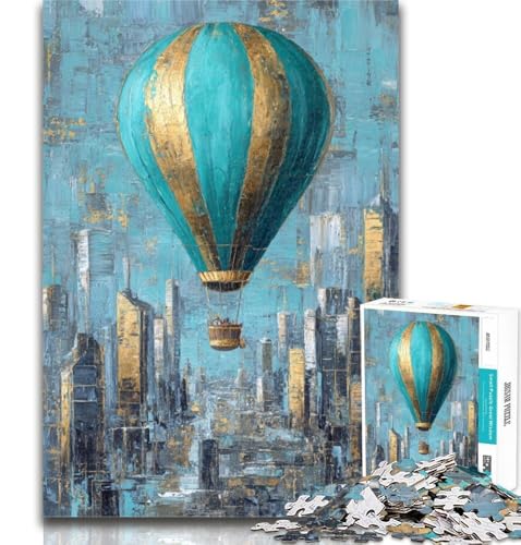 1000-teiliges Puzzle mit Heißluftballon-Ölgemälde, Puzzle für Teenager, 1000 Teile, anspruchsvolles Spiel und Familienspiel, Wichtelgeschenke, 26x38cm von GOIUYTGM