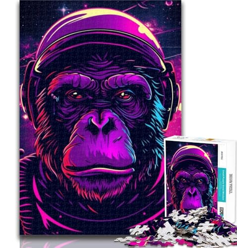 1000-teiliges Puzzle mit Musik-Affen-Motiv, 1000 Teile, Geschenk für Erwachsene, mit passendem Poster und Quizblatt, für 14-Jährige, 50x75cm von GOIUYTGM
