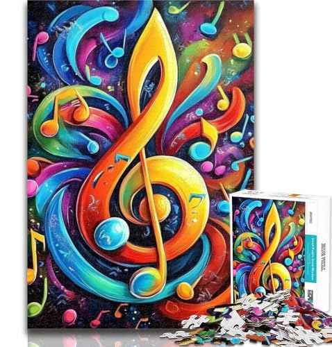 1000-teiliges Puzzle mit Musiksymbolen für Teenager, 1000 Teile, anspruchsvolles Spiel und Familienspiel, Wichtelgeschenke, 50x75cm von GOIUYTGM
