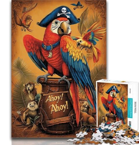 1000-teiliges Puzzle mit Papageien-Piratenmotiv für Erwachsene, 1000 Teile, Lernspiele, Heimdekoration, Künstlersammlung, Bildende Kunst, 50x75cm 1000-teiliges Puzzle mit Papageien-Piratenmotiv für Erwachsene, 1000 Teile, Lernspiele, Heimdekoration, Künstlersammlung, Bildende Kunst, 50x75cm von GOIUYTGM