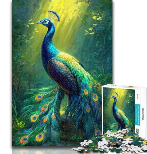 1000-teiliges Puzzle mit Pfauenkunst für Teenager, 1000 Teile, anspruchsvolles Spiel und Familienspiel, Wichtelgeschenke, 26x38cm von GOIUYTGM