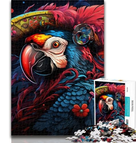 1000-teiliges Puzzle mit Piratenpapagei für Teenager, Lernspiele, Heimdekoration, Geschenk für die ganze Familie, 26x38cm von GOIUYTGM