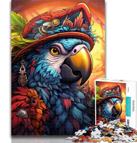 1000-teiliges Puzzle mit Piratenpapagei für Teenager, Lernspiele, Heimdekoration, Geschenk für die ganze Familie, 75x50cm von GOIUYTGM