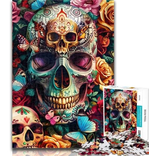 1000-teiliges Puzzle mit Schmetterlingsschädel für Erwachsene, 1000 Teile, Spielzeug, Lernspiele, Stressabbau, tolle Geschenke und Spielzeuge, 50x75cm von GOIUYTGM