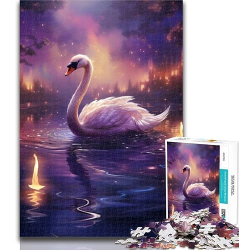 1000-teiliges Puzzle mit Schwanenmotiv für Erwachsene, 1000 Teile, Lernspielzeug für die ganze Familie, Spiele zur Förderung der Liebe zwischen Paaren, 26x38cm von GOIUYTGM