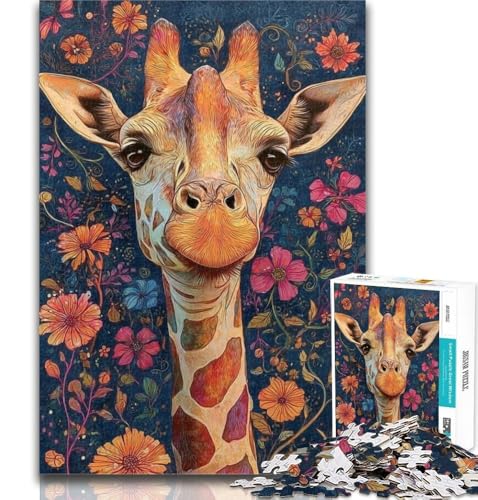 1000-teiliges Puzzle mit Tiermotiv Giraffe, 1000-teiliges Puzzle, Lernspiel für Geburtstag, Weihnachten für und ab 14 Jahren, 50x75cm von GOIUYTGM