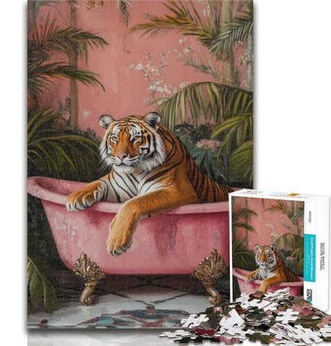 1000-teiliges Puzzle mit Tigermotiv für Erwachsene, 1000 Teile, Spielzeug, Lernspiele, Stressabbau, tolle Geschenke und Spielzeuge, 50x75cm von GOIUYTGM