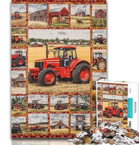 1000-teiliges Puzzle mit Traktoren und landwirtschaftlichen Geräten, 1000 Teile für Erwachsene und Jugendliche, Spielzeug, intellektuelles Spiel, Künstlersammlung, bildende Kunst, 50x75cm von GOIUYTGM