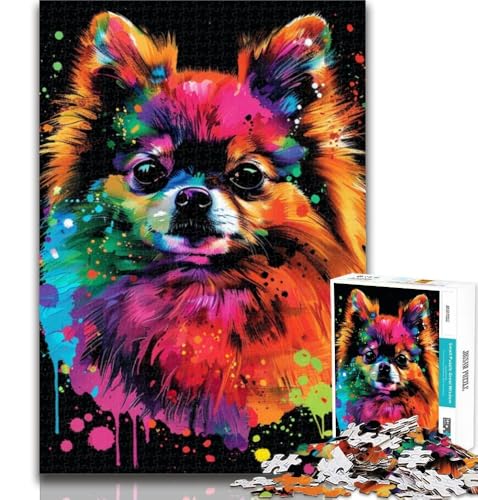 1000-teiliges Puzzle mit Zwergspitz für Teenager, Lernspiele, Heimdekoration, Geschenk für die ganze Familie, 75x50cm von GOIUYTGM