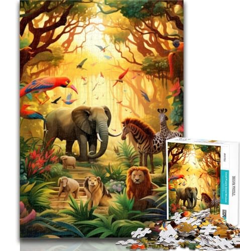 1000-teiliges Puzzle mit afrikanischen Tieren, 1000 Teile für Teenager, Spielzeug, Lernspiele, Stressabbau, Künstlersammlung, Bildende Kunst, 26x38cm von GOIUYTGM