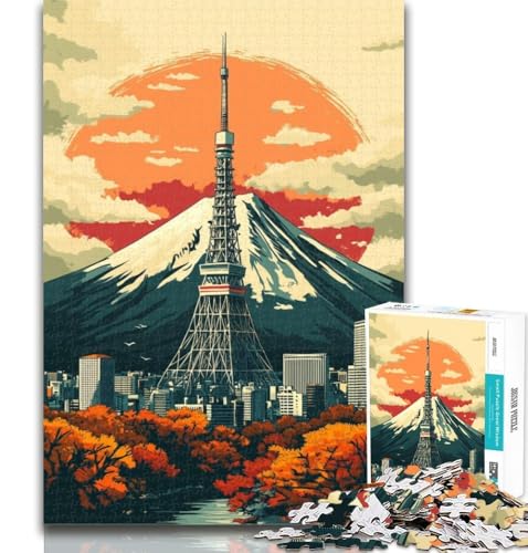 1000-teiliges Puzzle mit dem Mount Fuji für Teenager, 1000 Teile, pädagogisches Spielzeug zum Stressabbau, tolle Geschenke und Spielzeuge, 50x75cm von GOIUYTGM