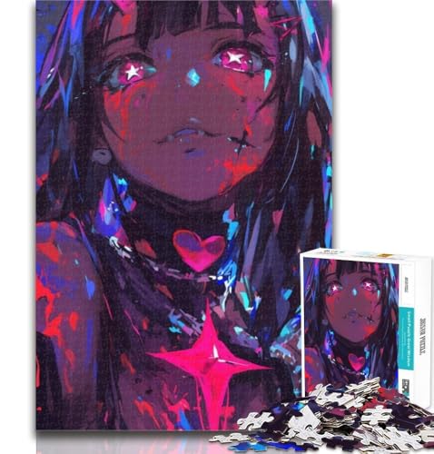 Anime-Puzzle mit Dämonenmädchen, 1000 Teile, für Lernspiele, Herausforderungsspielzeug, einzigartige Heimdekoration und Geschenke, 26x38cm von GOIUYTGM