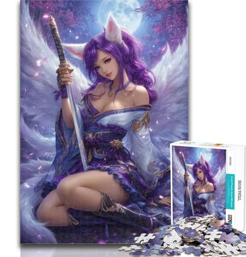 Anime-Puzzle mit Fuchsmädchen, 1000 Teile, Lernspiele, Heimdekoration, Geschenk für die ganze Familie, 50x75cm von GOIUYTGM