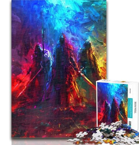 Fantasy-Ritter-Puzzle für Erwachsene, 1000 Teile, Lernspiel für Geburtstag, Weihnachten und ab 14 Jahren, 26x38cm von GOIUYTGM