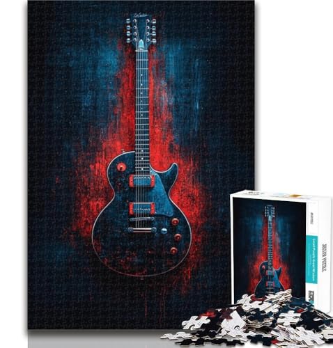 Gitarren-Puzzle für Erwachsene, 1000 Teile, Lernspiel für Geburtstag, Weihnachten und ab 14 Jahren, 50x75cm von GOIUYTGM