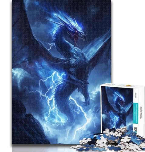Jigsaw Fantasy Flying Dragon Puzzles für Teenager 1000, Lernspielzeug für Familien, Spiele zur Förderung der Liebe zwischen Paaren, 26x38cm von GOIUYTGM