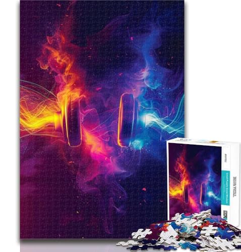 Jigsaw Fantasy Kopfhörer Puzzle 1000 Teile für Erwachsene Geschenke, Geburtstagsgeschenkidee für Erwachsene, Familienspiel und Hobby 50x75cm von GOIUYTGM