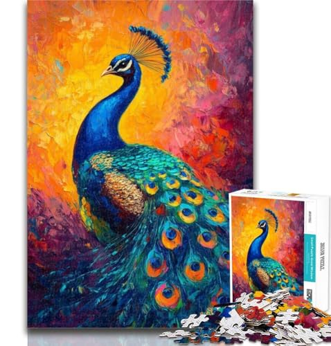 Pfauen-Puzzle für Erwachsene und Jugendliche, 1000 Teile, Lernspiele, Heimdekoration, Künstlersammlung, Bildende Kunst, 50x75cm von GOIUYTGM