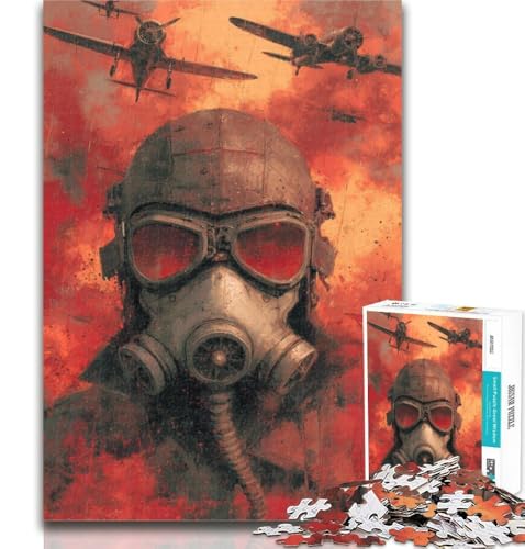 Pilotenhelm-Puzzle, 1000 Teile, für Jugendliche ab 14 Jahren, unmögliches Spiel, Erwachsene und Jugendliche, 50x75cm von GOIUYTGM