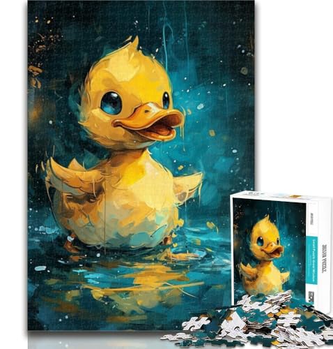 Puzzle, süße kleine gelbe Ente, 1000 Teile, Puzzle für Teenager ab 14 Jahren, unmögliches Spiel, Erwachsene und Teenager, 26x38cm von GOIUYTGM