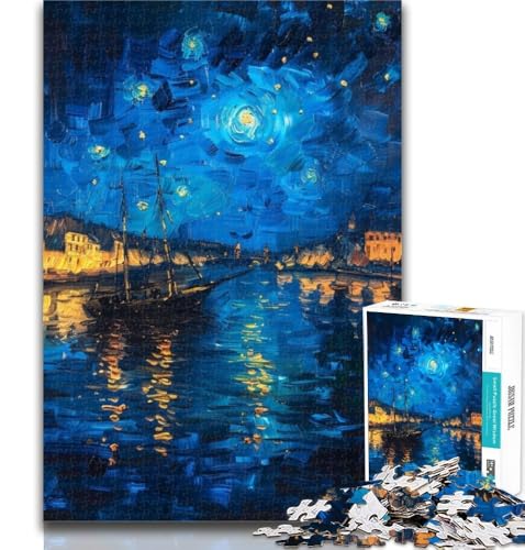 Puzzle „Boot unter dem Nachthimmel“ für Teenager, 1000 Teile, Lernspiele, Heimdekoration, Geschenk für die ganze Familie, 50x75cm von GOIUYTGM