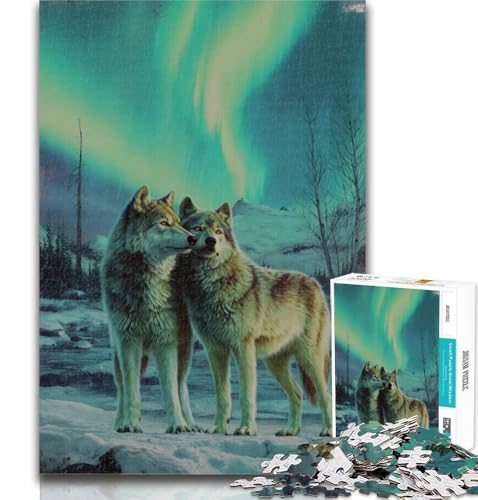 Puzzle „Wolf unter der Aurora“, 1000 Teile, Geschenk für Erwachsene, Geburtstagsgeschenkidee für Erwachsene, Familienspiel und Hobby, 50x75cm Puzzle „Wolf unter der Aurora“, 1000 Teile, Geschenk für Erwachsene, Geburtstagsgeschenkidee für Erwachsene, Familienspiel und Hobby, 50x75cm von GOIUYTGM
