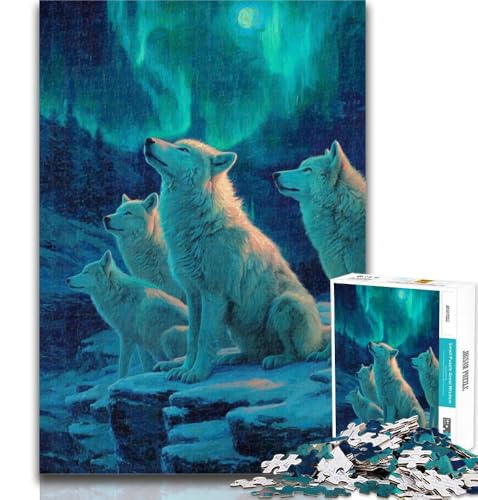 Puzzle „Wolf unter der Aurora“ für Teenager, 1000 Teile, Geburtstagsgeschenk, Geschenke, Wandkunst für Kinder ab 14 Jahren, 50x75cm Puzzle „Wolf unter der Aurora“ für Teenager, 1000 Teile, Geburtstagsgeschenk, Geschenke, Wandkunst für Kinder ab 14 Jahren, 50x75cm von GOIUYTGM