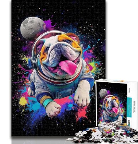 Puzzle 1000 Teile für Erwachsene und Teenager, Bulldogge, Astronaut, 1000 Teile für Erwachsene, Stressabbau, schwierige Herausforderung, Wichtelgeschenke, 26x38cm Puzzle 1000 Teile für Erwachsene und Teenager, Bulldogge, Astronaut, 1000 Teile für Erwachsene, Stressabbau, schwierige Herausforderung, Wichtelgeschenke, 26x38cm von GOIUYTGM