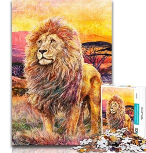 Puzzle 1000 Teile für Teenager, Afrikanische Löwen, 1000 Teile für Teenager, Stressabbau, schwierige Herausforderung, Heimdekorationsspielzeug, 26x38cm von GOIUYTGM