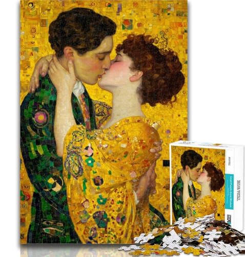 Puzzle 1000 Teile für Teenager, Paar, Ölgemälde, Teenager-Puzzles, Quizspiel, Wanddekoration, einzigartige Geburtstags, 26x38cm von GOIUYTGM