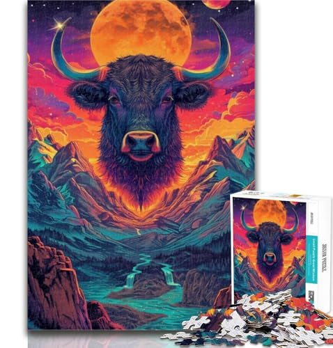 Puzzle 1000 Teile für Teenager, Sigpsychedelic Cow in The Mountains, Teenager-Puzzles, Quizspiel, Wanddekoration, einzigartige Geburtstags, 50x75cm Puzzle 1000 Teile für Teenager, Sigpsychedelic Cow in The Mountains, Teenager-Puzzles, Quizspiel, Wanddekoration, einzigartige Geburtstags, 50x75cm von GOIUYTGM