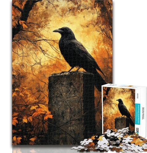Puzzle 1000 Teile für Teenager Autumn Crows Teenager-Puzzles, Quizspiel, Wanddekoration, einzigartige Geburtstags, 26x38cm von GOIUYTGM