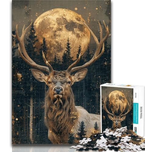Puzzle 1000 Teile für Teenager Fantasy Hirsch Teenager-Puzzles, Quizspiel Wanddekoration Einzigartige Geburtstags 26x38cm von GOIUYTGM