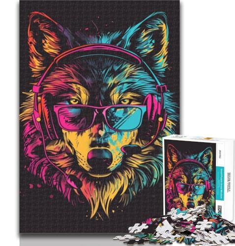 Puzzle 1000 Teile für Teenager Fantasy Wolf Teenager-Puzzles, Quizspiel Wanddekoration Einzigartige Geburtstags 26x38cm von GOIUYTGM