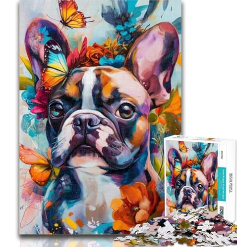 Puzzle 1000 Teile für Teenager Französische Bulldogge Graffiti Teenager-Puzzles, Quizspiel Wanddekoration Einzigartige Geburtstags 26x38cm von GOIUYTGM