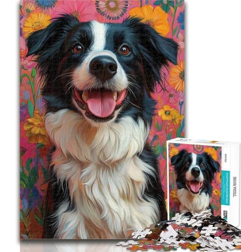 Puzzle 1000 Teile für Teenager Happy Border Collie Teenager-Puzzles, Quizspiel, Wanddekoration, einzigartige Geburtstags, 50x75cm Puzzle 1000 Teile für Teenager Happy Border Collie Teenager-Puzzles, Quizspiel, Wanddekoration, einzigartige Geburtstags, 50x75cm von GOIUYTGM