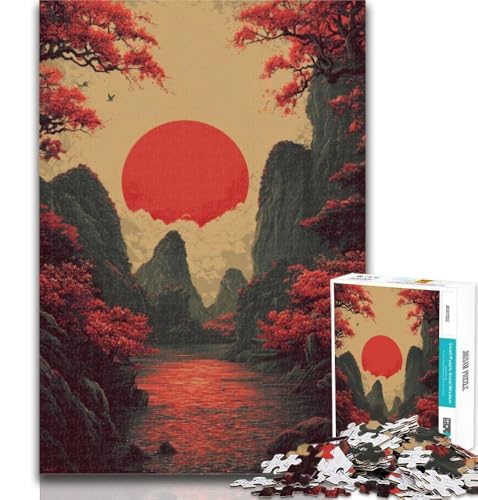 Puzzle 1000 Teile für Teenager Japanische Landschaft Teenager-Puzzles, Quizspiel Wanddekoration Einzigartige Geburtstags 26x38cm von GOIUYTGM