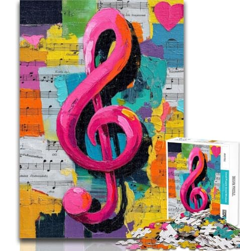 Puzzle 1000 Teile für Teenager Musiksymbole Teenager-Puzzles, Quizspiel, Wanddekoration, einzigartige Geburtstags, 26x38cm von GOIUYTGM