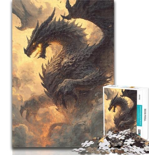 Puzzle 1000 Teile für Teenager Mysteriöser Drache Teenager-Puzzles, Quizspiel Wanddekoration Einzigartige Geburtstags 26x38cm von GOIUYTGM