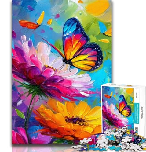 Puzzle 1000 Teile für Teenager Schmetterlings-Ölgemälde Teenager-Puzzles, Quizspiel Wanddekoration Einzigartige Geburtstags 26x38cm von GOIUYTGM