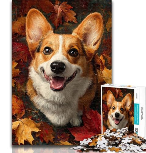 Puzzle 1000 Teile für Teenager Tier-Corgi-Puzzles für Teenager, Quizspiel, Wanddekoration, einzigartige Geburtstags, 50x75cm von GOIUYTGM