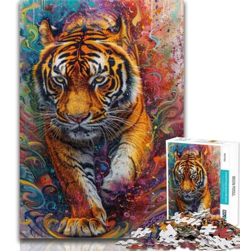 Puzzle 1000 Teile für Teenager Tiger-Ölgemälde Teenager-Puzzles, Quizspiel Wanddekoration Einzigartige Geburtstags 26x38cm von GOIUYTGM