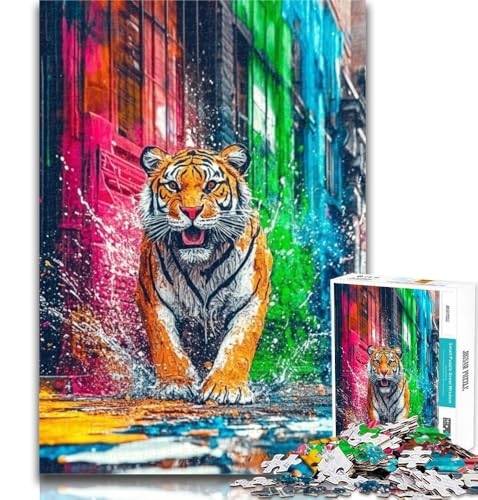 Puzzle 1000 Teile für Teenager Tiger-Ölgemälde Teenager-Puzzles, Quizspiel Wanddekoration Einzigartige Geburtstags 26x38cm von GOIUYTGM