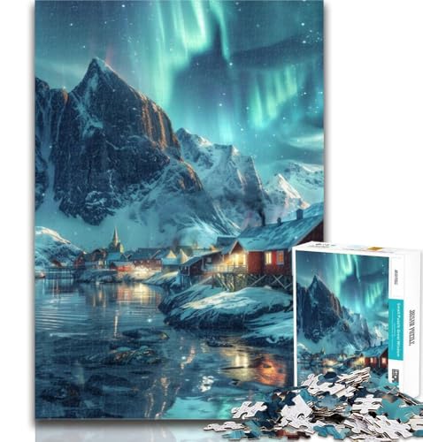 Puzzle Aurora Cabin, 1000 Teile, für Erwachsene, Spielzeug, Lernspiele, Stressabbau, einzigartige Heimdekoration und Geschenke, 26x38cm von GOIUYTGM