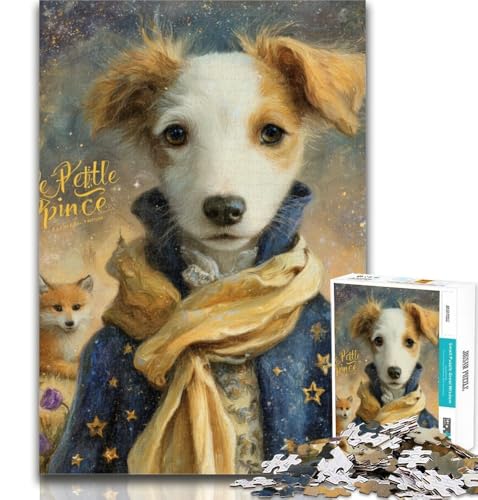 Puzzle Der kleine Prinz mit Hund, 1000 Teile, Puzzle für Erwachsene, Stressabbau, schwierige Herausforderung, stärkt die Liebe zwischen Paaren, 50x75cm von GOIUYTGM