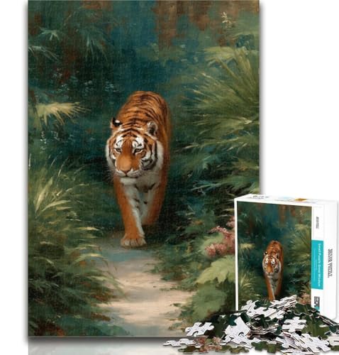 Puzzle Dschungeltiger, 1000 Teile, für Erwachsene, Geschenke, für Lernspiele, Herausforderungsspielzeug, einzigartige Heimdekoration und Geschenke, 26x38cm von GOIUYTGM