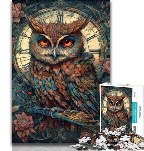 Puzzle Fantasy-Eule, 1000 Teile, Lernspiele, Heimdekoration, Geschenk für die ganze Familie, 26x38cm von GOIUYTGM