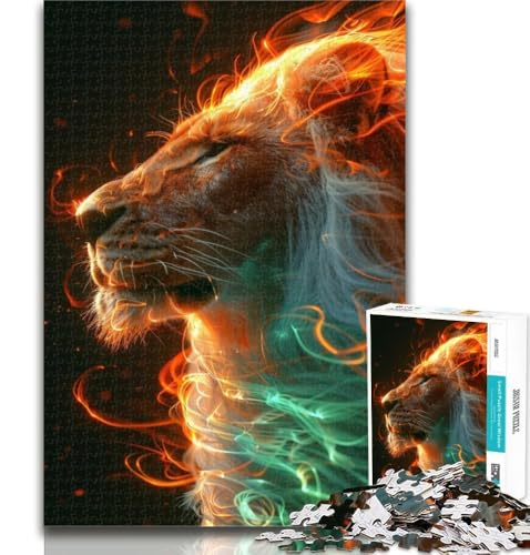 Puzzle Fantasy-Löwe, 1000 Teile, Lernspiele, Heimdekoration, Geschenk für die ganze Familie, 50x75cm von GOIUYTGM