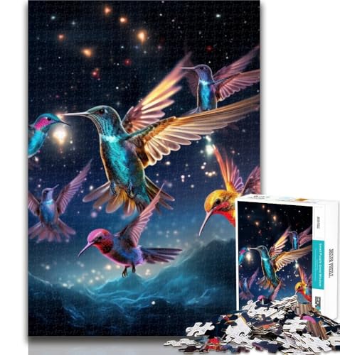 Puzzle Galaktischer Kolibri, 1000 Teile, für Erwachsene und Jugendliche, Lernspiele, Heimdekoration, Geschenk für die ganze Familie, 50x75cm von GOIUYTGM